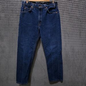 Levis 505 Orange Tab Jeans 34x30 VTG Mens USA Dark Wash Straight Dressy Western